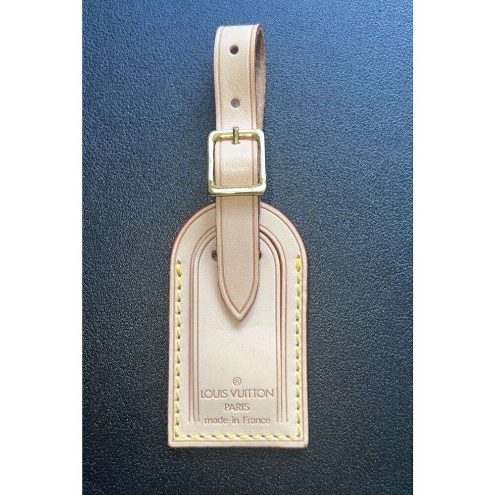 Louis Vuitton Luggage Name Tag Light Vachetta Beige Natural Leather Small 🩷